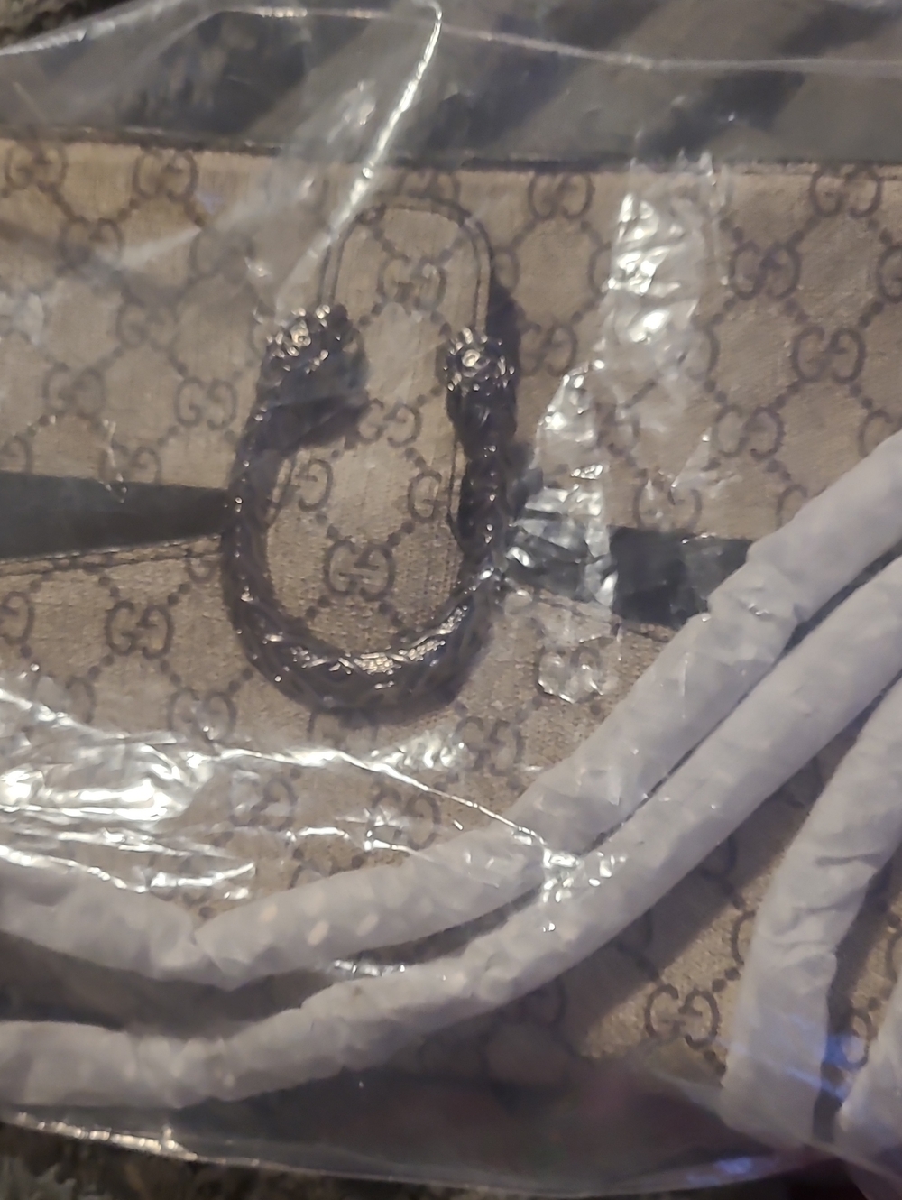 Gucci Black Double Head Necklace with Dragon Motif . Got as a gift. But wont use